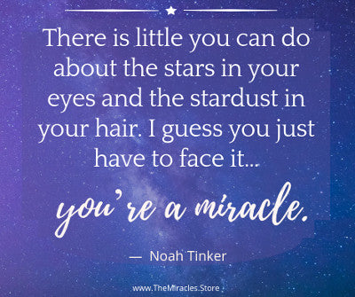 There is little you can do about the stars in your eyes and the stardust in your hair. I guess you just have to face it: You're a miracle. ~ Noah Tinker