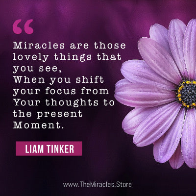 Miracles are those lovely things that you see when you shift your focus from your thoughts to the present moment. ~ Liam Tinker