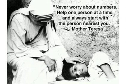 Mother Teresa Quote - Never Worry About Numbers