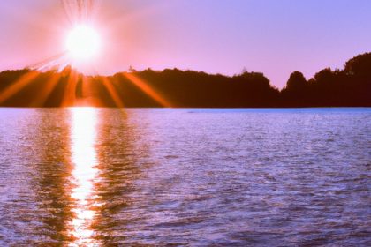 Beautiful Purple Sunrise Over Water