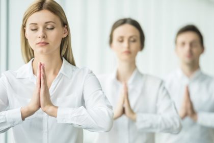 Spiritual Coworkers Meditating