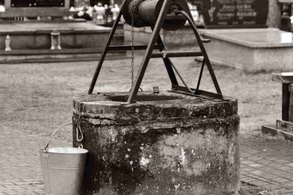 Water Well - Black and White Image